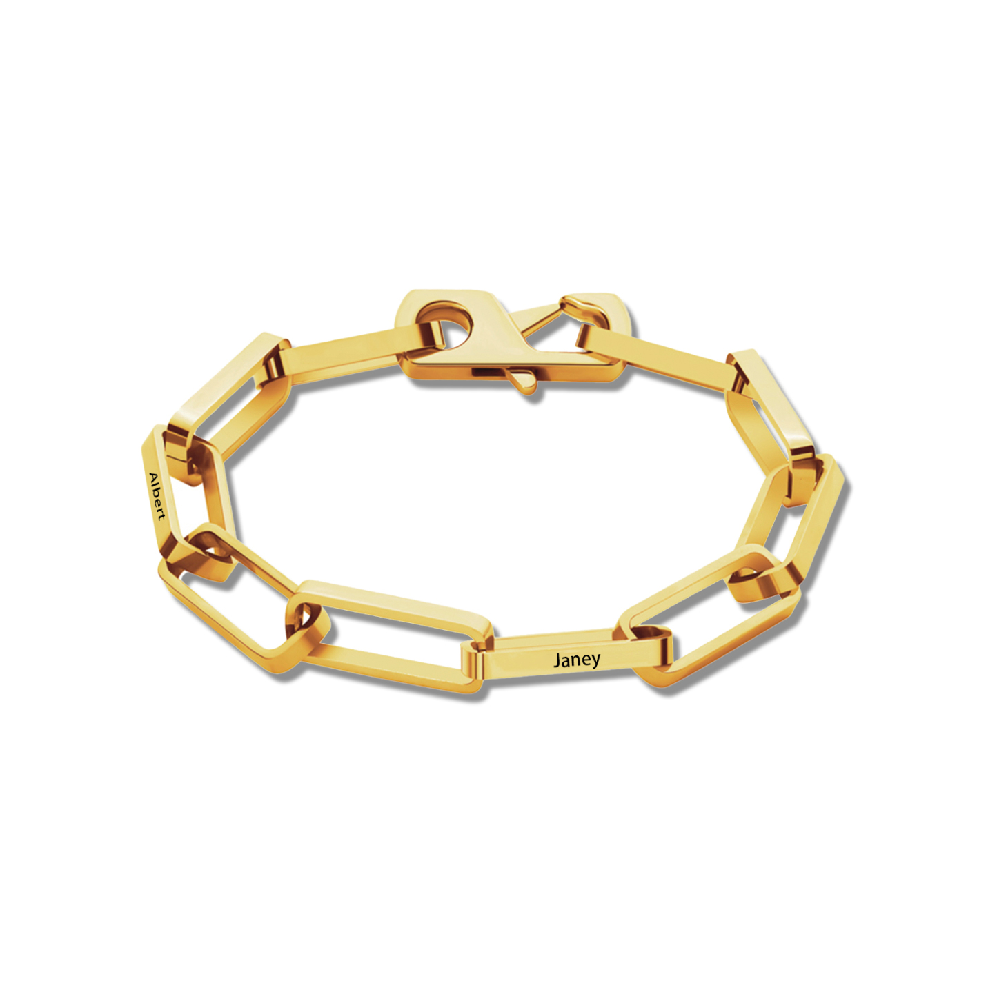 Bracelet chaîne maillons 2 Prénoms Personnalisés pour Hommes