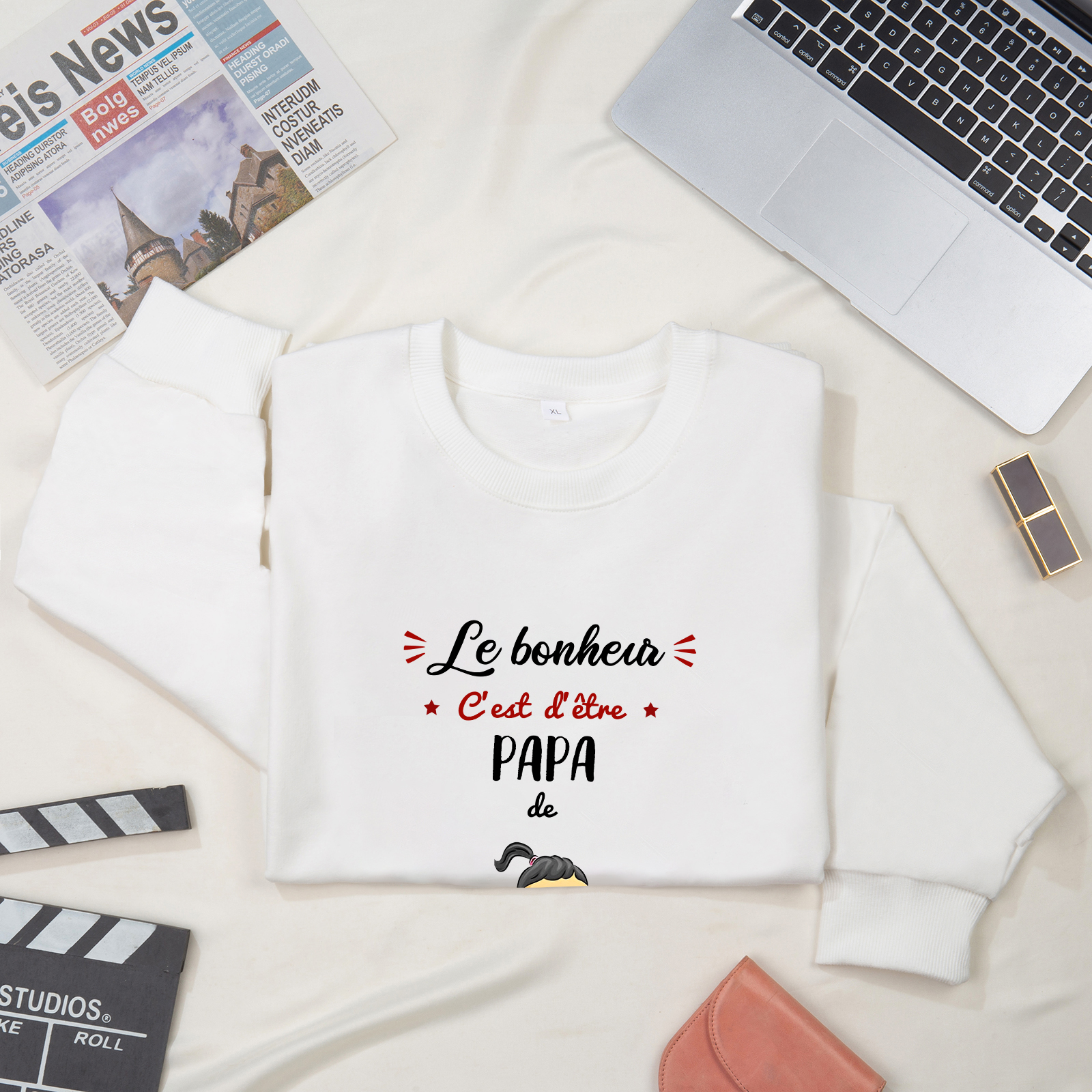 Sweat-Shirt 1 Enfant 1 Prénom Personnalisé avec Texte
