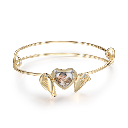 Bracelet Photo Personnalisée avec Cœur Breloque