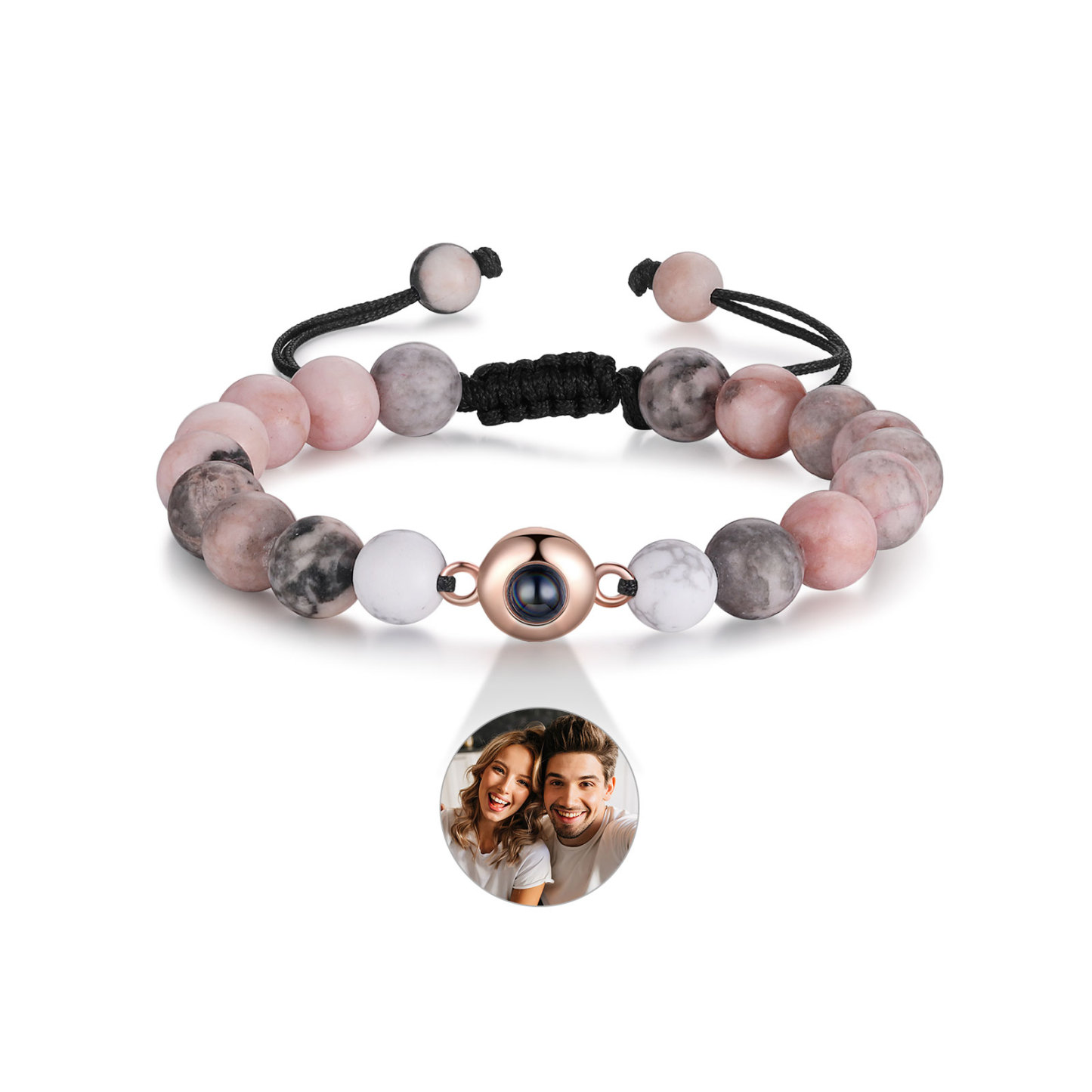 Bracelet Photo Projection de Pierres 1 Photo Personnalisée|Jessemade