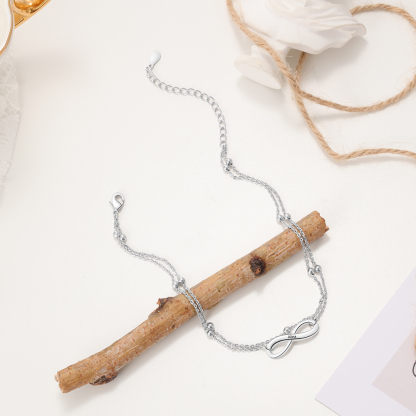 Bracelet de cheville infini Prénom Personnalisé