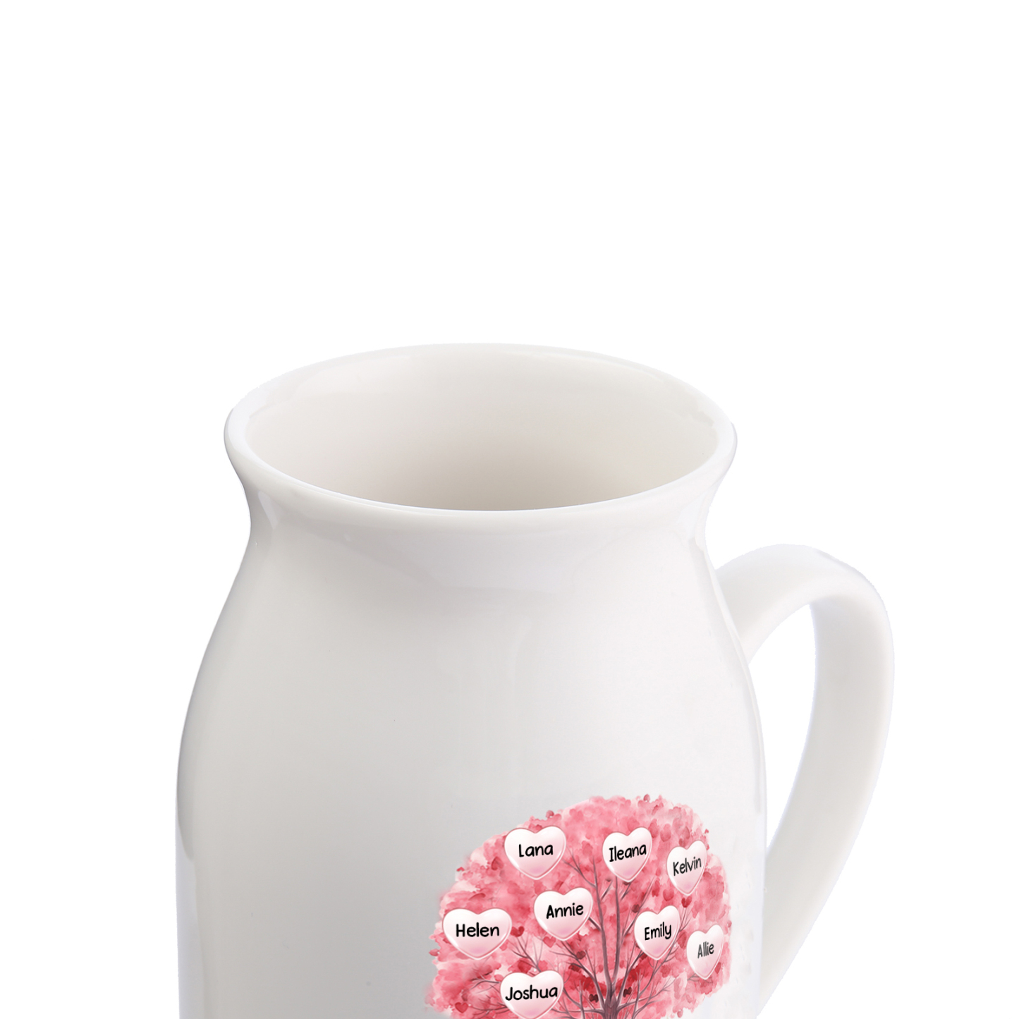 Vase à Fleurs Arbre 8 Prénoms Personnalisés avec Texte Décoration de la Maison