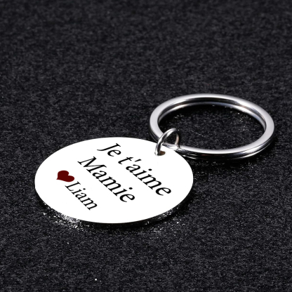 Porte-Clés 1 Prénom et Photo Personnalisés pour Mamie