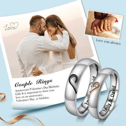 Bague Couple 2 Prénoms Personnalisés Alliance Bague Homme
