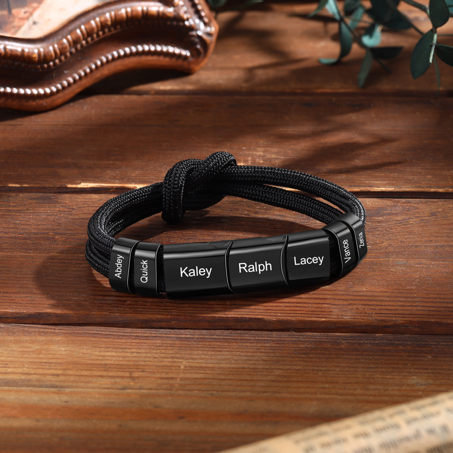 Bracelet Nœud 7 Prénoms Personnalisés pour Hommes