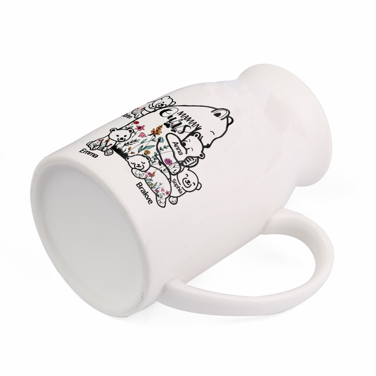 Vase à Fleurs Ours 5 Prénoms Personnalisés avec Texte Décoration de la Maison
