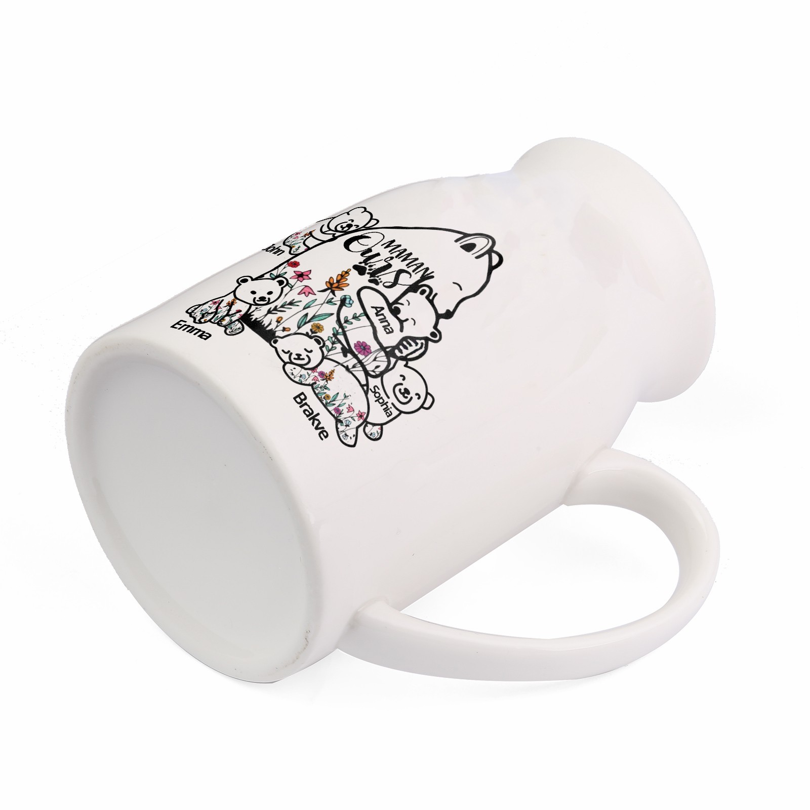 Vase à Fleurs Ours 5 Prénoms Personnalisés avec Texte Décoration de la Maison
