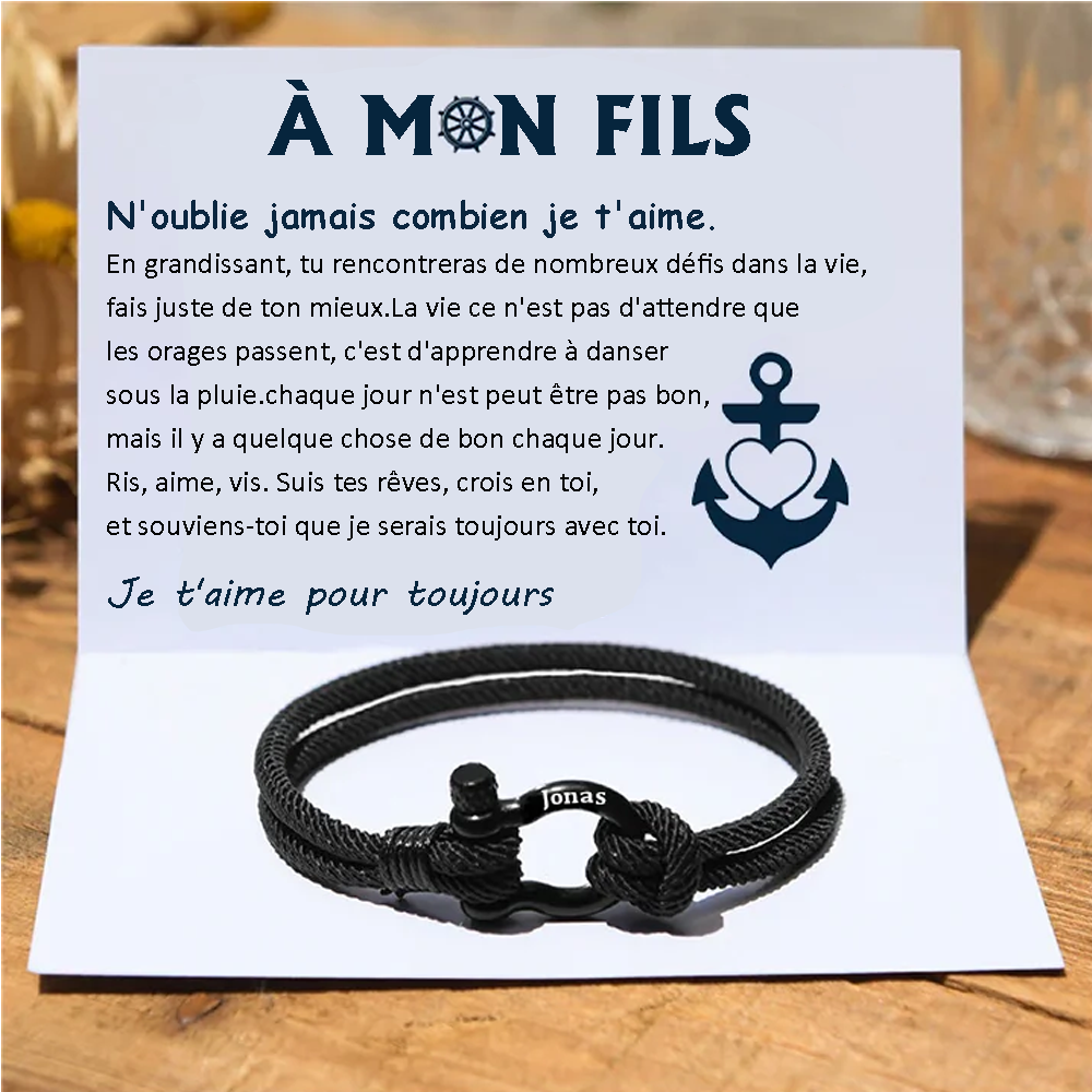 À Mon Fils-Bracelet Prénom Personnalisé｜Jessemade