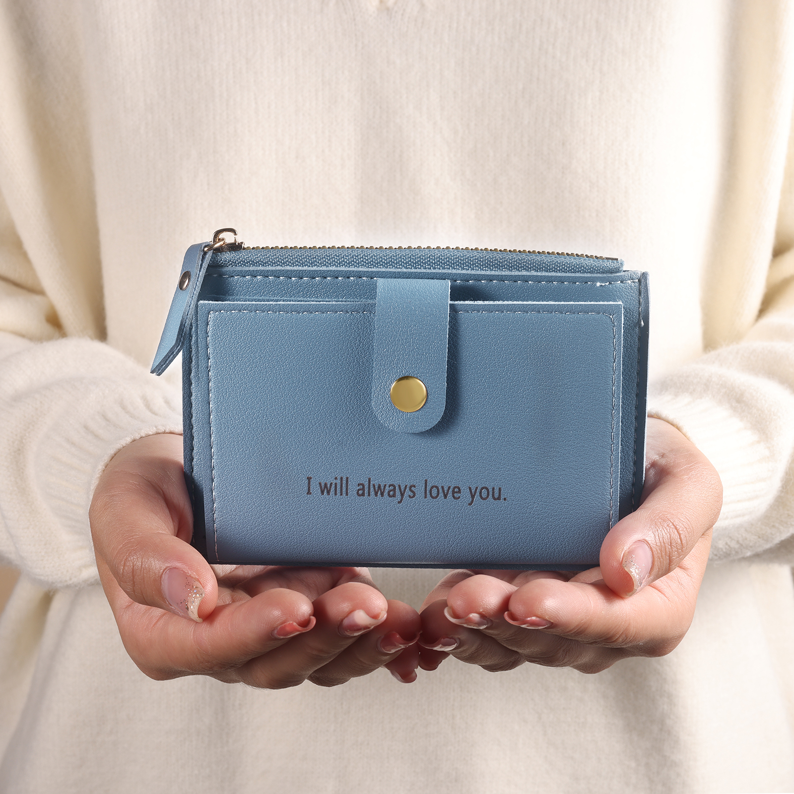 Portefeuille Femme Photo et Texte Personnalisés Porte-Monnaie Carte