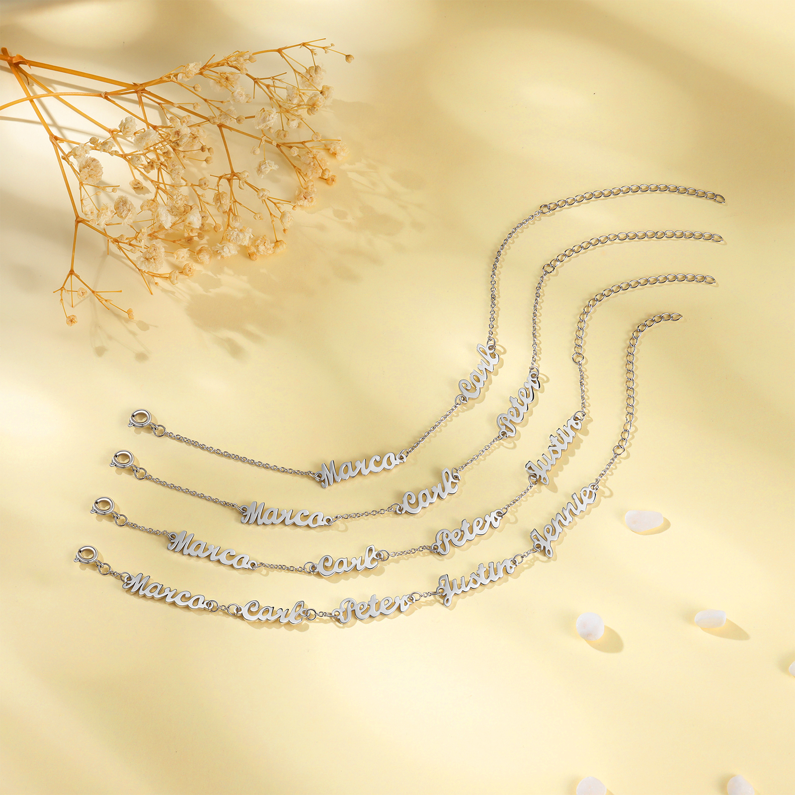 Bracelet Réglable 3 Prénom Bracelet Prénom｜Jessemade