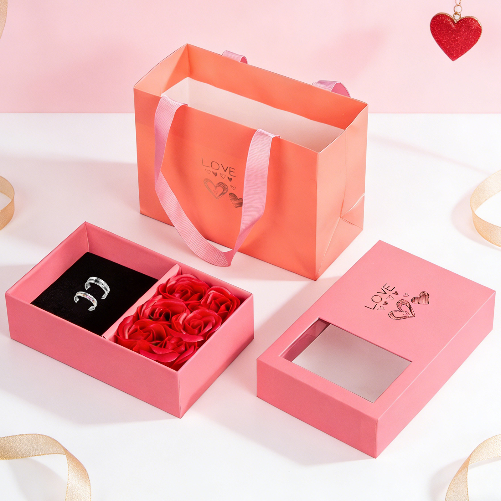 Bagues Couple Personnalisées – Anneaux en Acier Titane avec Gravure et Pierre Rectangulaire