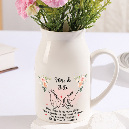 Vase 1-6 prénoms gravés et fleurs personnalisées | Jessemade