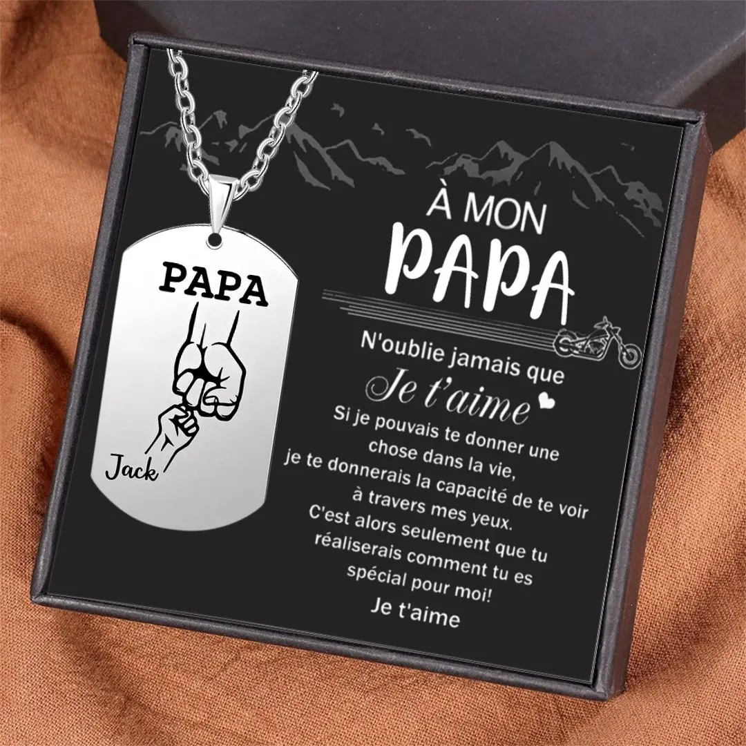 À mon Papa - Collier Personnalisé avec 1-5 Prénoms et 1 Photo｜Jessemade