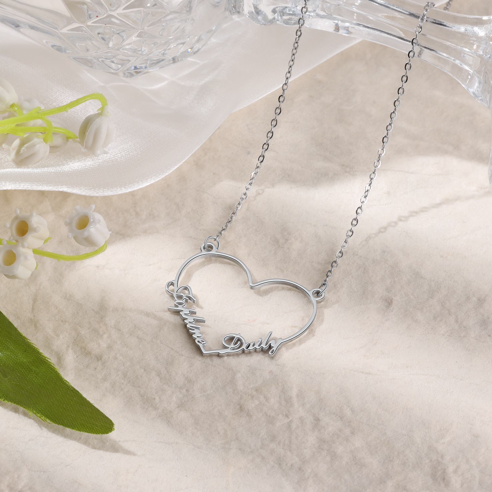 À ma meilleur amie - Collier Cœur 2 Prénom Personnalis