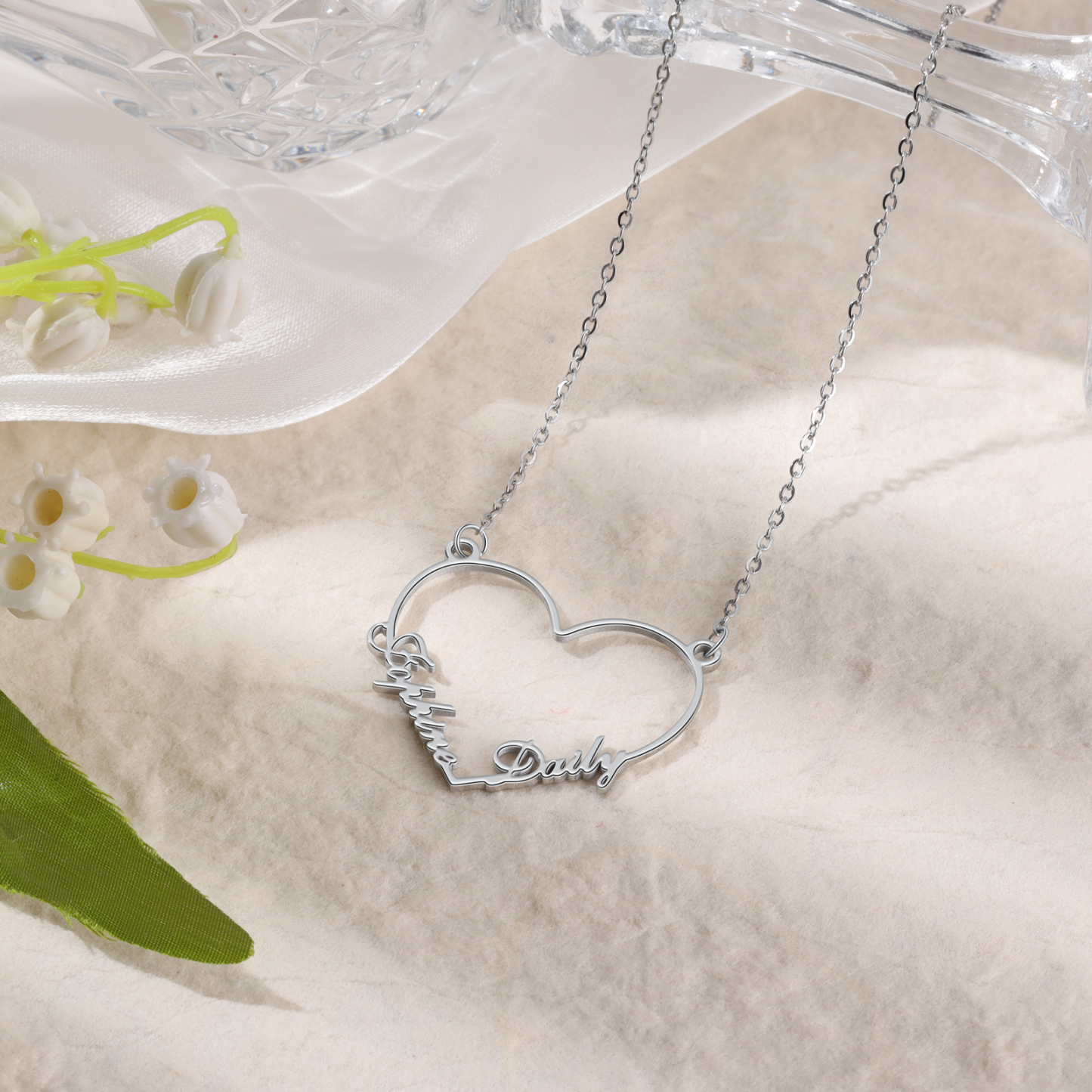 À ma meilleur amie - Collier Cœur 2 Prénom Personnalis