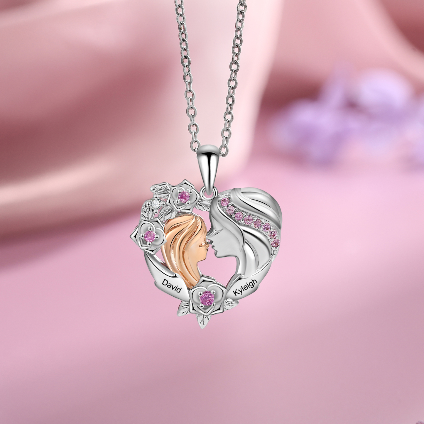 À ma Maman - Collier Mère et Fille Cœur 2 Prénoms Personnalisés | Jessemade