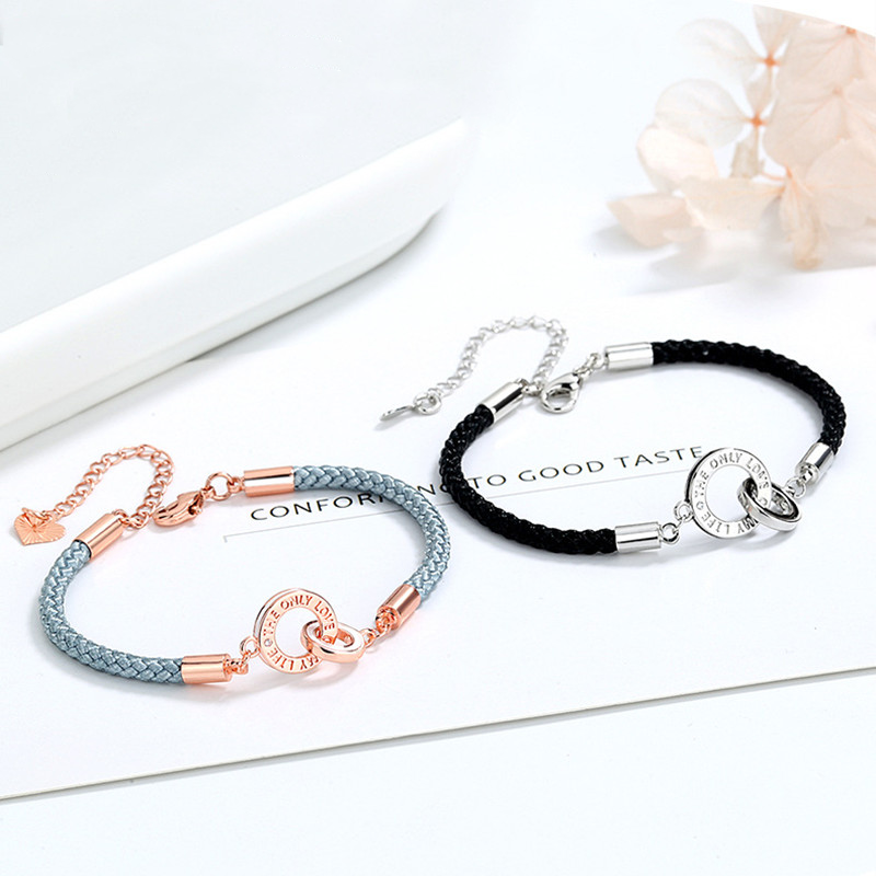 2PCS Bracelets 2 Prénoms Personnalisés Bracelet en Commun pour Couple｜Jessemade