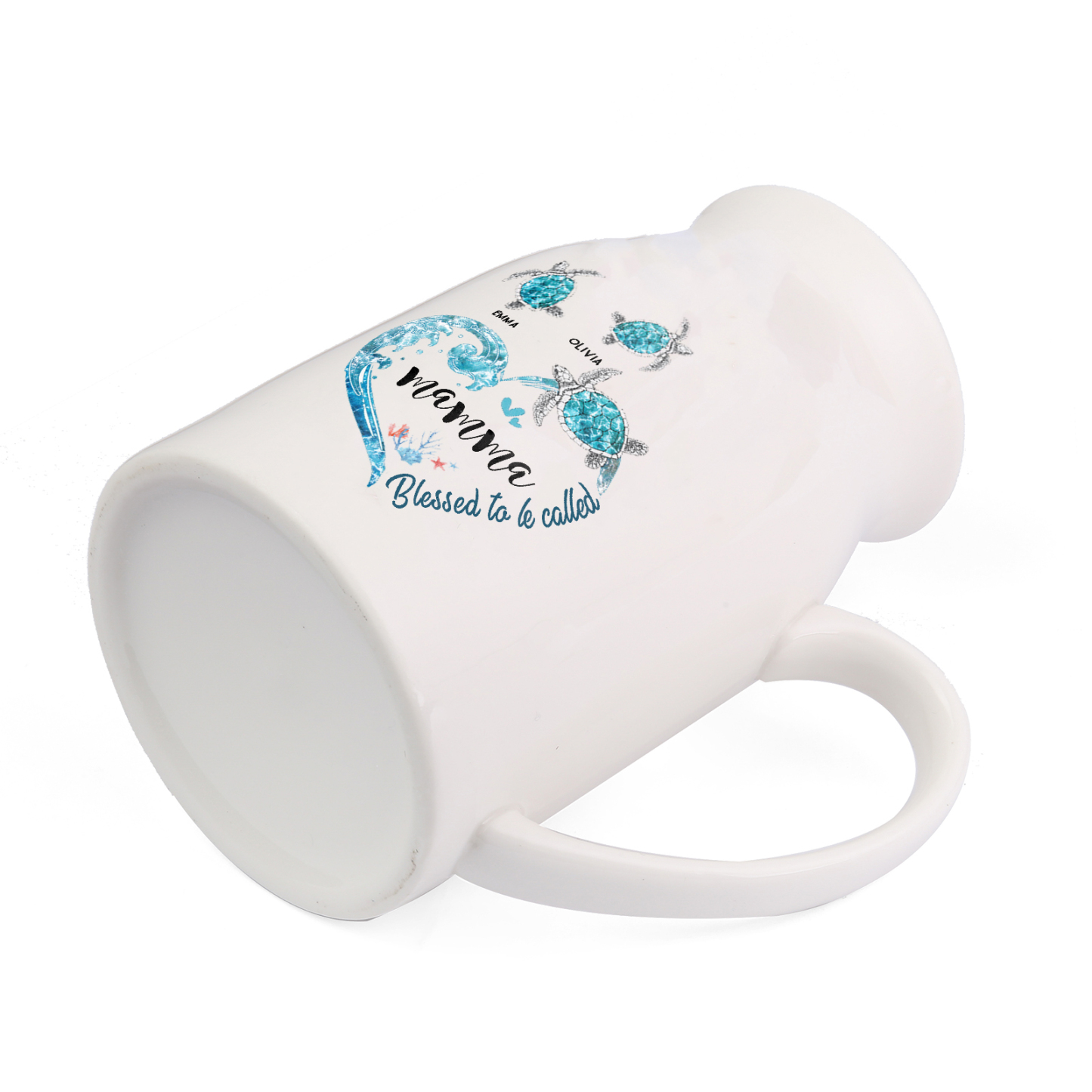 Vase à Fleurs Tortue de Mer 2 Prénoms Personnalisés avec 1 Texte Décoration de la Maison