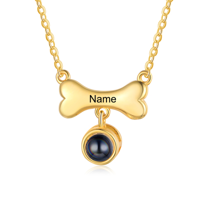 Collier de Projection d'os de chien Photo Personnalisée