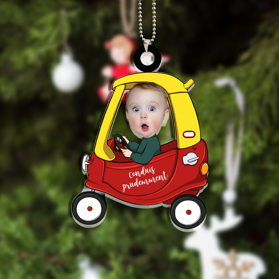 Ornements Acrylique Voiture 1 Photo Personnalisée