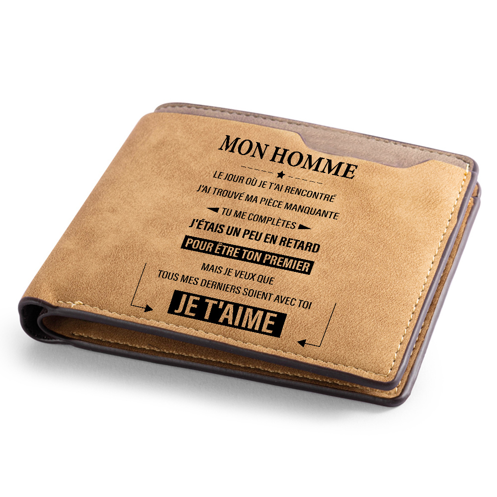 Mon Homme - Portefeuille texte Personnalisé Classique Homme | Jessemad