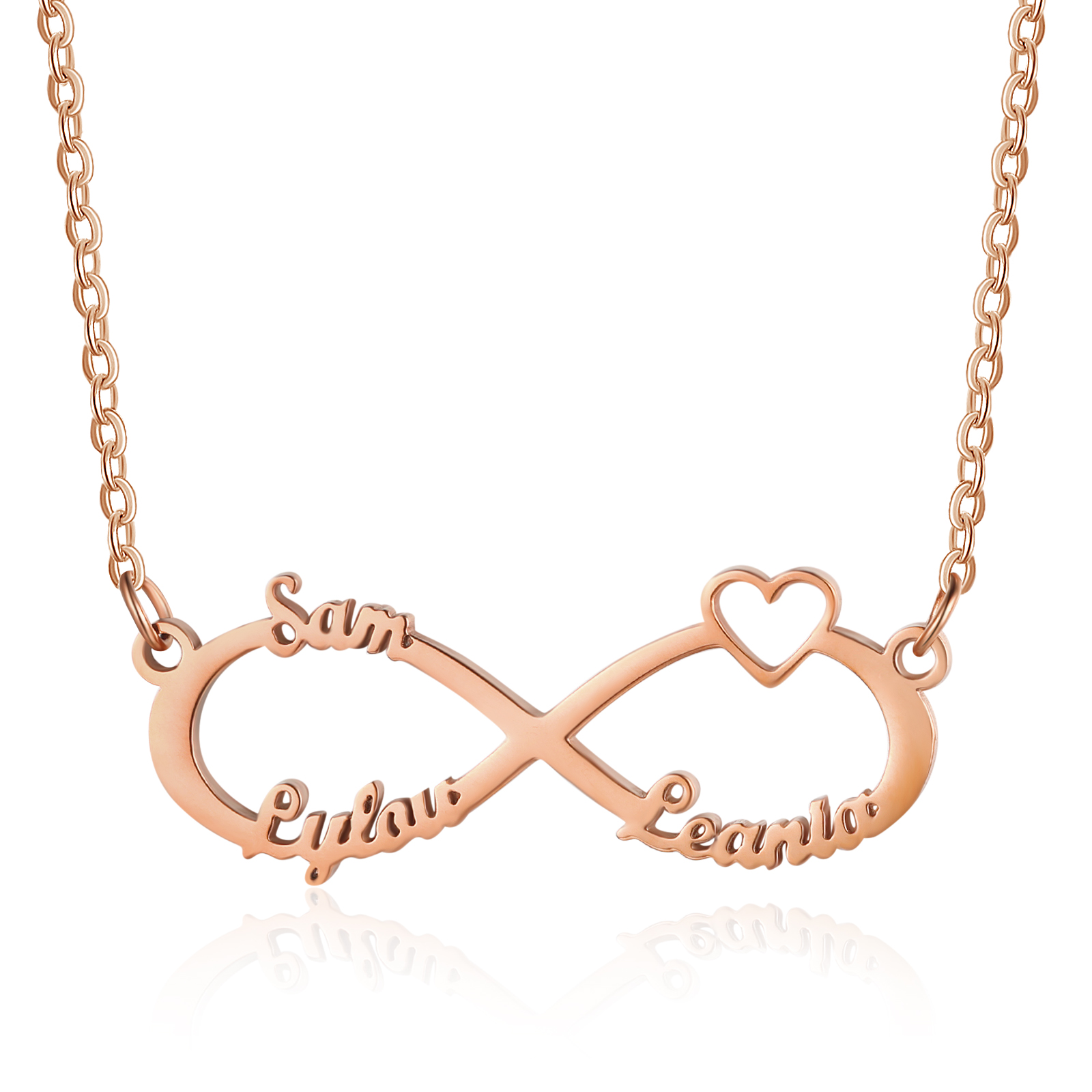 Jessemade FR Collier amour et Infini 3 Prénoms Personnalisés Meilleur Cadeau Pour Vous