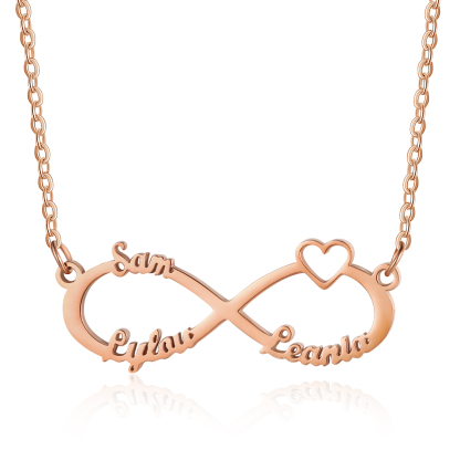 Jessemade FR Collier amour et Infini 3 Prénoms Personnalisés Meilleur Cadeau Pour Vous