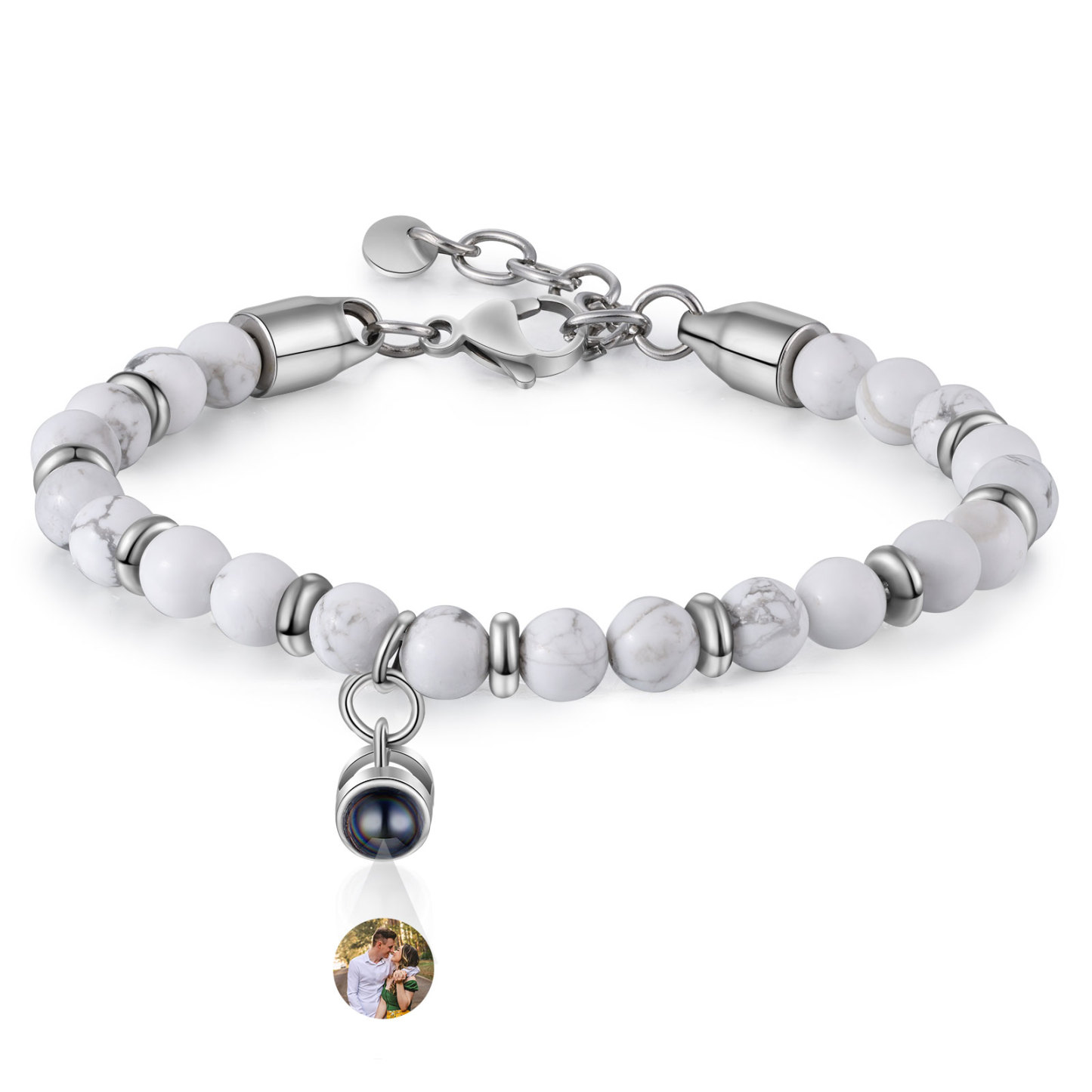 Bracelet Homme Projection de Pierres Photo Personnalisée