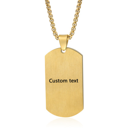 Collier 1 Prénom et Texte Personnalisés avec Date