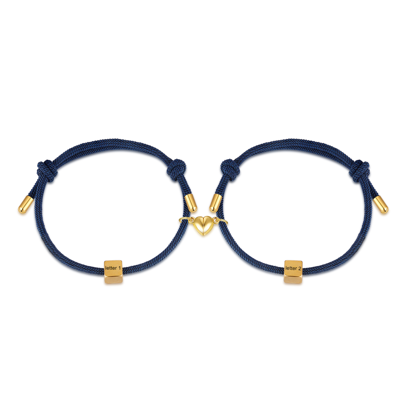 Bracelet Initiale Magnétique 2 Lettres Personnalisées pour Couple｜Jessemade