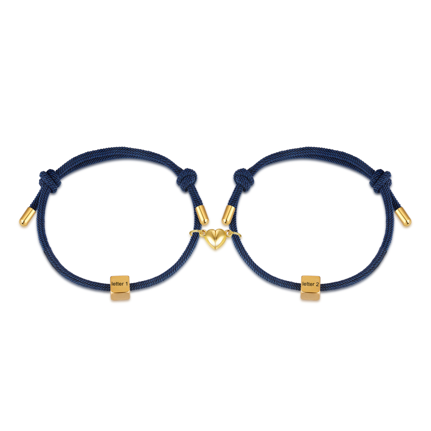 Bracelet Initiale Magnétique 2 Lettres Personnalisées pour Couple｜Jessemade