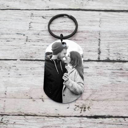 Porte-Clés Couple 1 Prénom et Photo Personnalisés | Jessemade