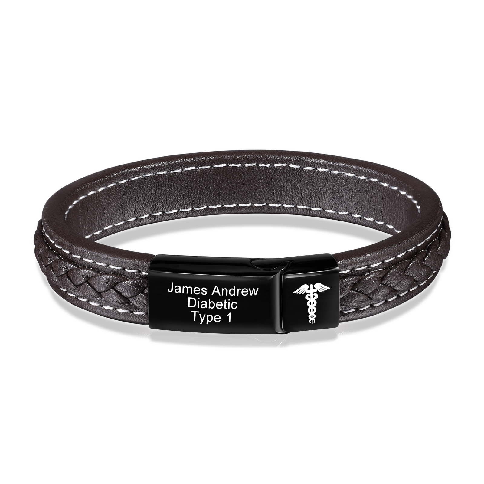 Bracelet en Cuir une hache 1 texte Personnalisé Bracelet Homme