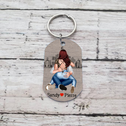 Porte-Clés 2 Prénoms Personnalisés pour Couple