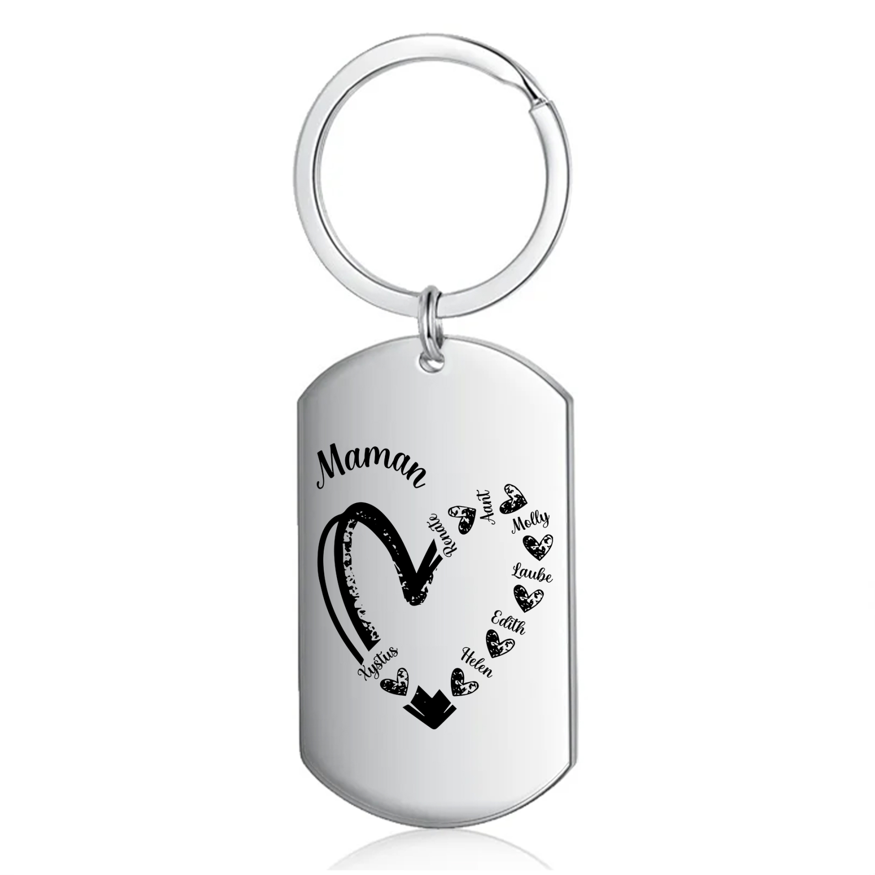 À Ma Maman - Porte-Clés Cœur 2-7 Noms Personnalisés