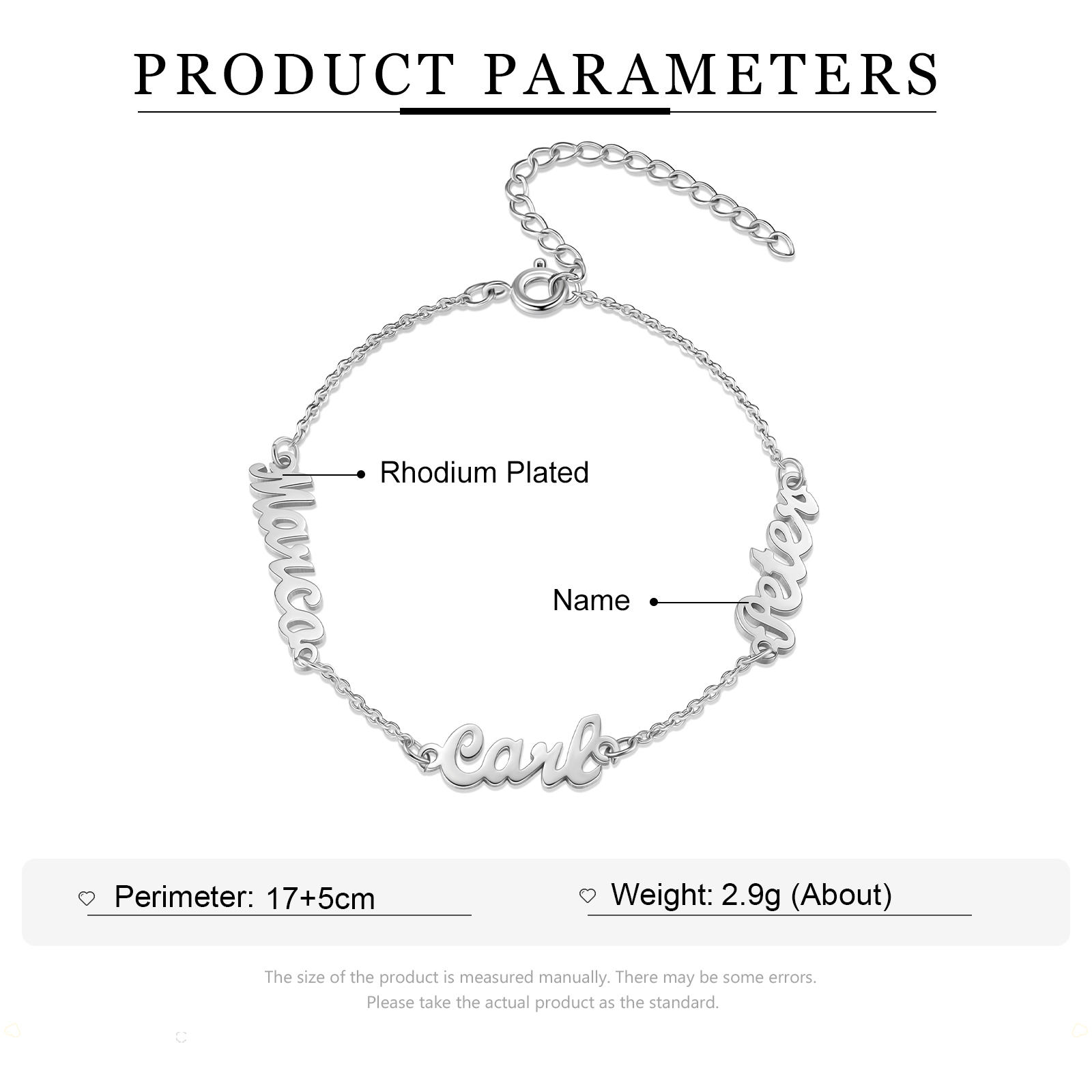 Bracelet Réglable 3 Prénom Bracelet Prénom｜Jessemade