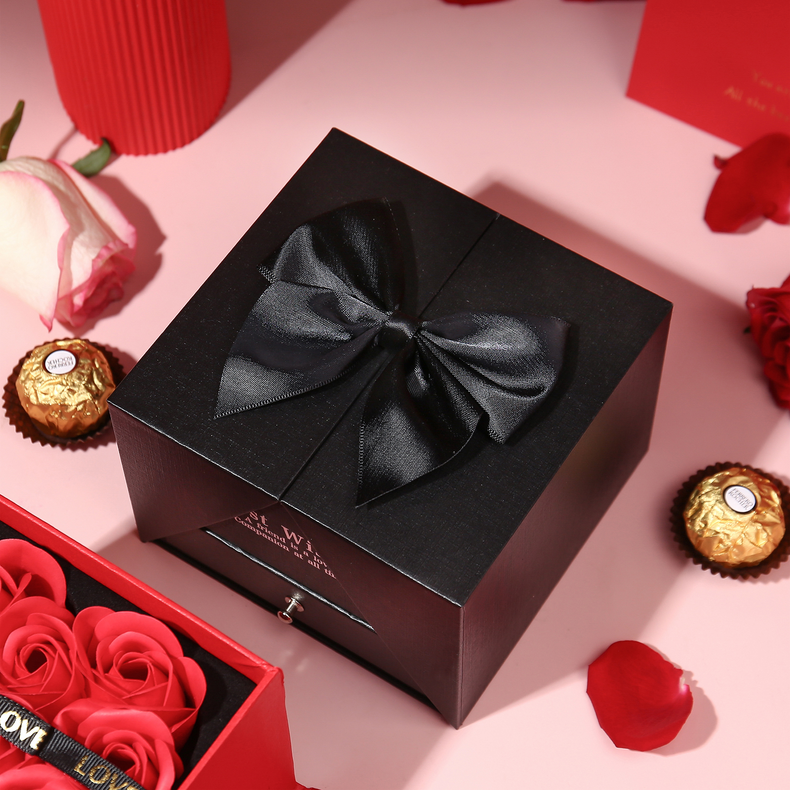 Boîte à bijoux Fleurs Coffret Cadeau avec Nœud