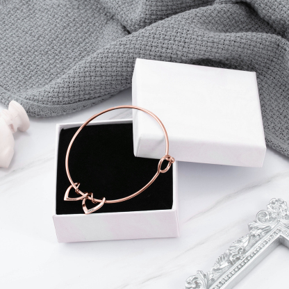 Bracelet Enfant 4 Prénoms Personnalisés avec 4 Cœur Breloques