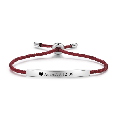 Bracelet 1 Prénom et Date Personnalisés pour Couple