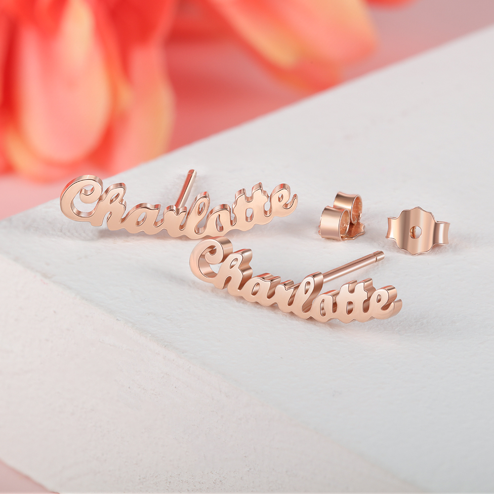 Boucles d'Oreilles Prénom Personnalisée Pour Elle