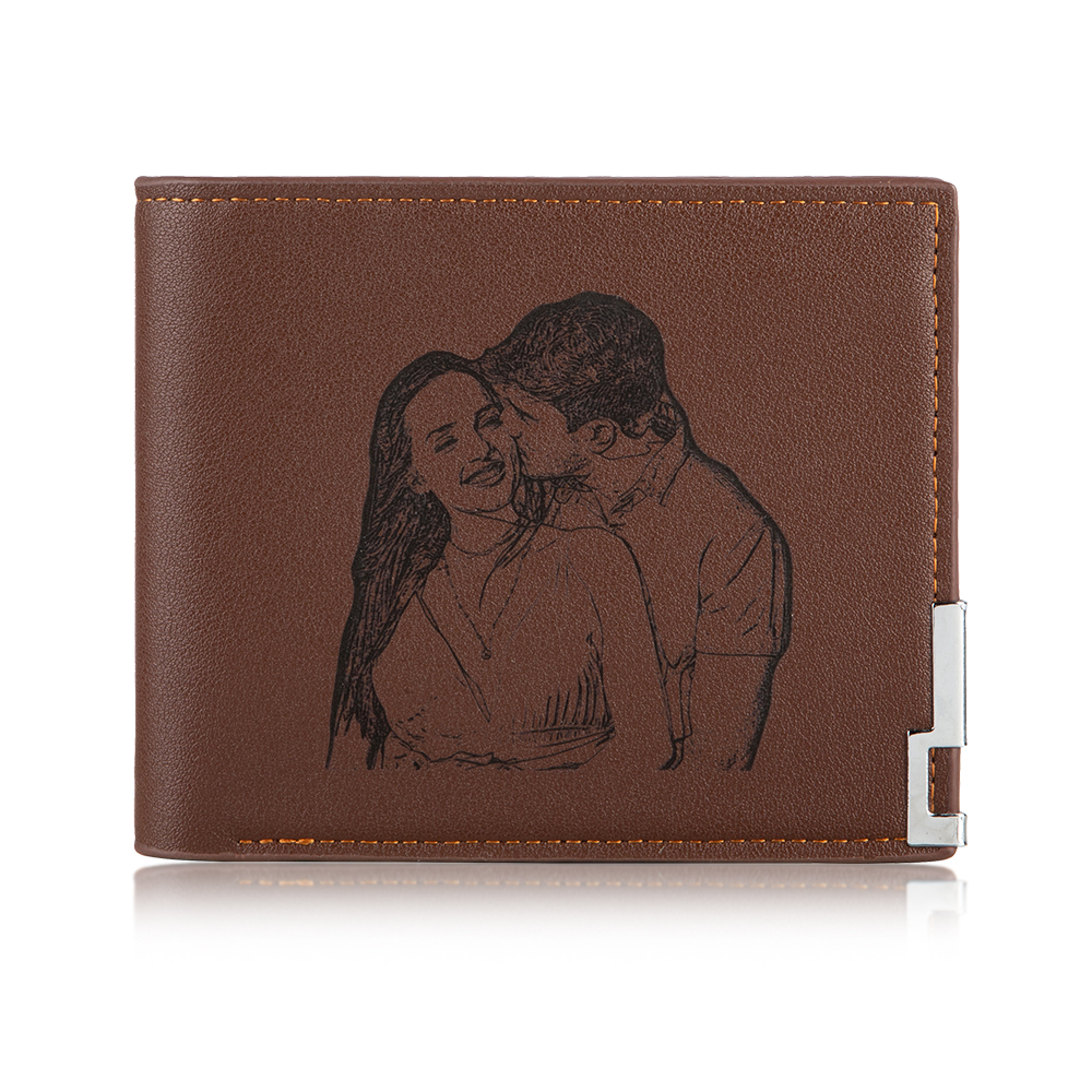 Portefeuille Photo Personnalisé avec texte Classique Homme Porte