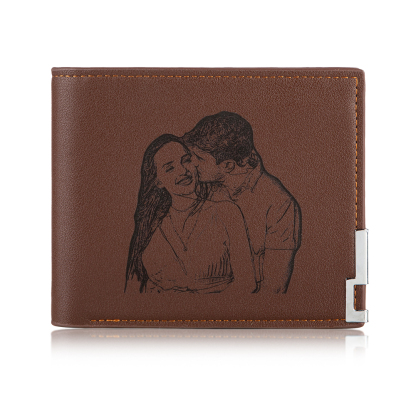 Portefeuille Photo Personnalisé avec texte Classique Homme Porte