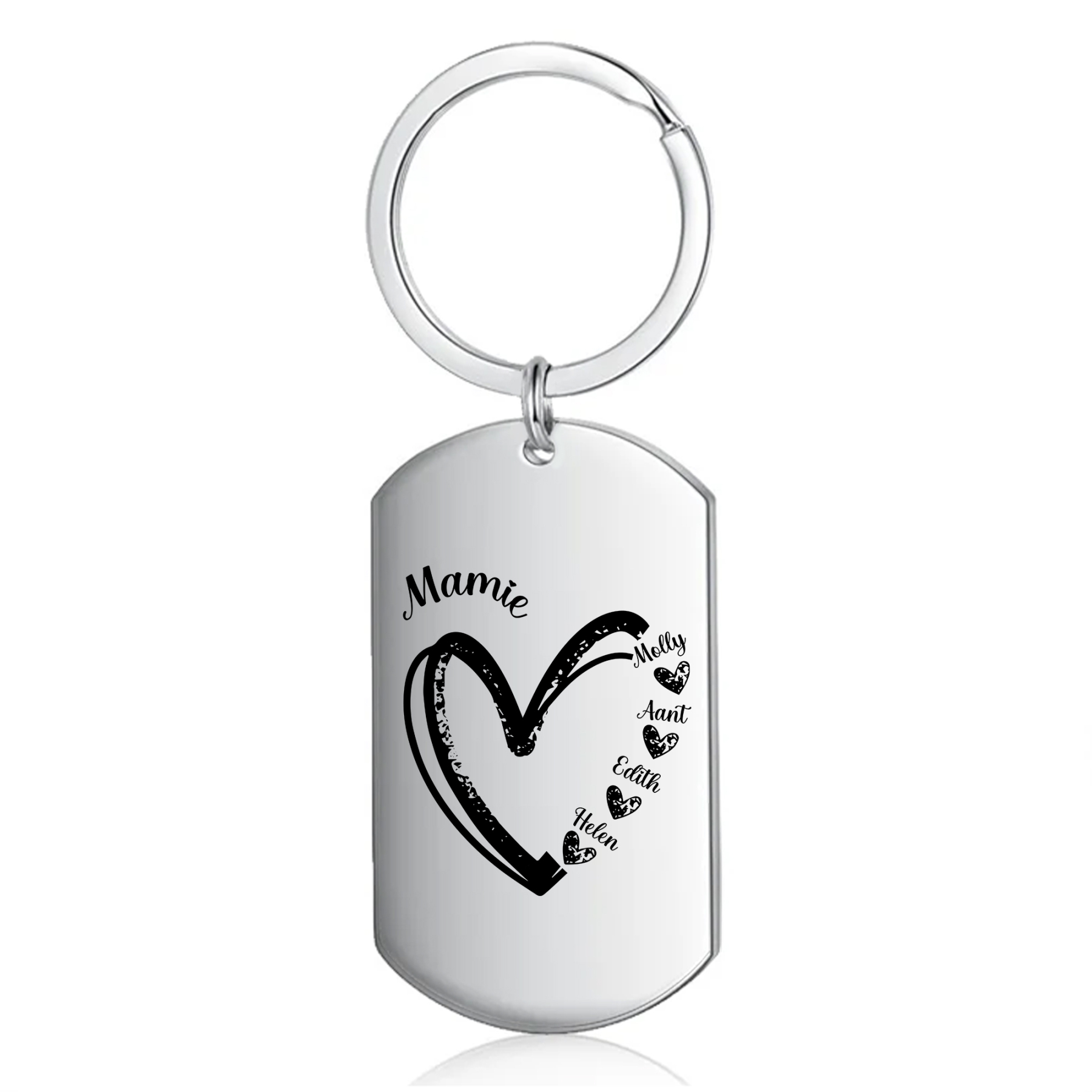 À Ma Mamie - Porte-Clés Cœur 2-7 Noms Personnalisés