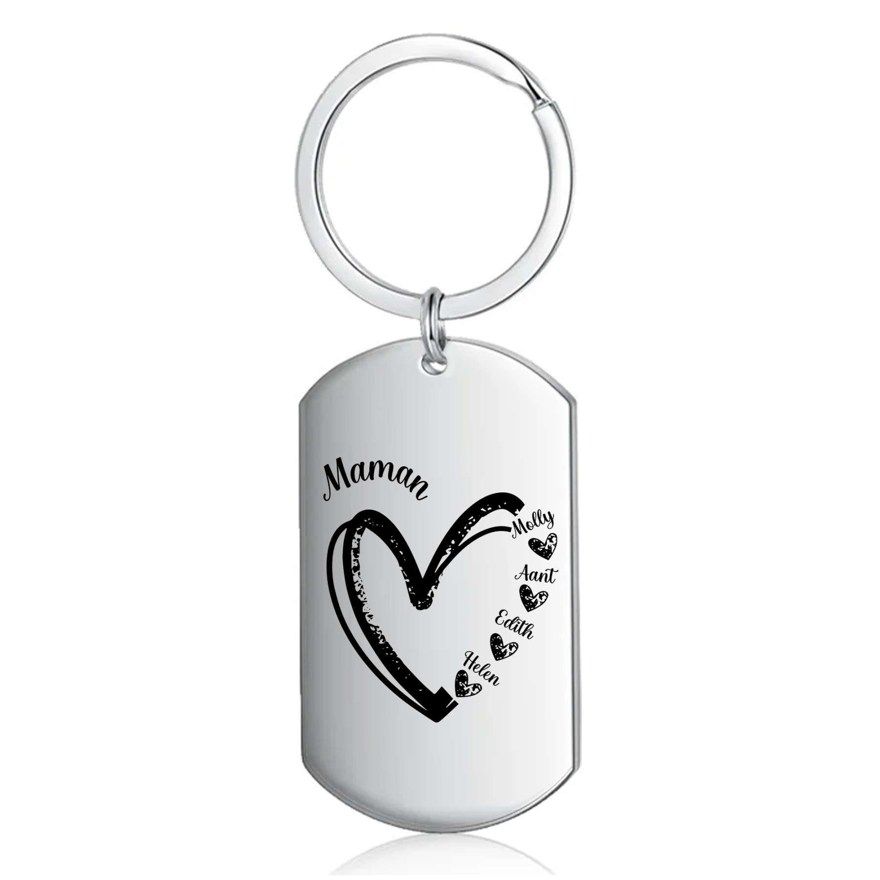 À Ma Maman - Porte-Clés Cœur 2-7 Noms Personnalisés