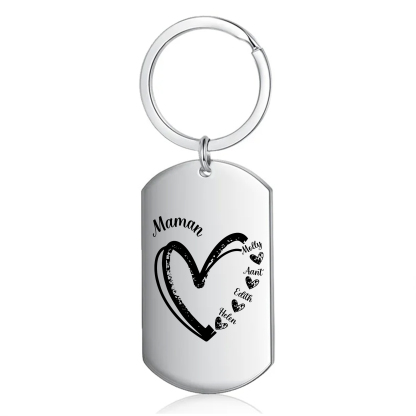 À Ma Maman - Porte-Clés Cœur 2-7 Noms Personnalisés