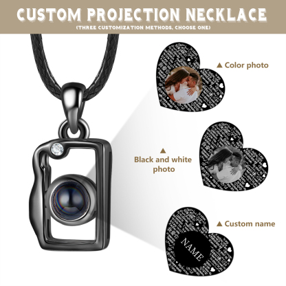 100 langues "Je t'aime" collier 2PCS Collier de projection photo personnalisé｜Jessemade