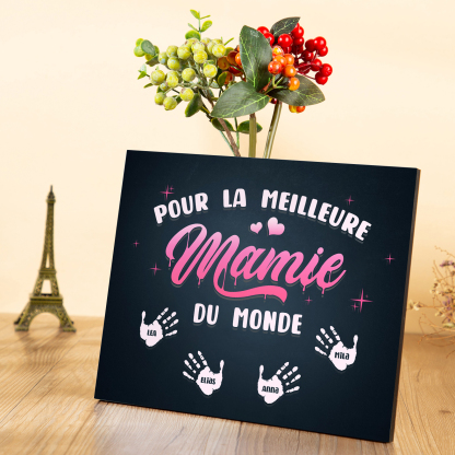 À ma Mamie - Cadre en Bois Arbre 1-6 Prénoms Personnalisés