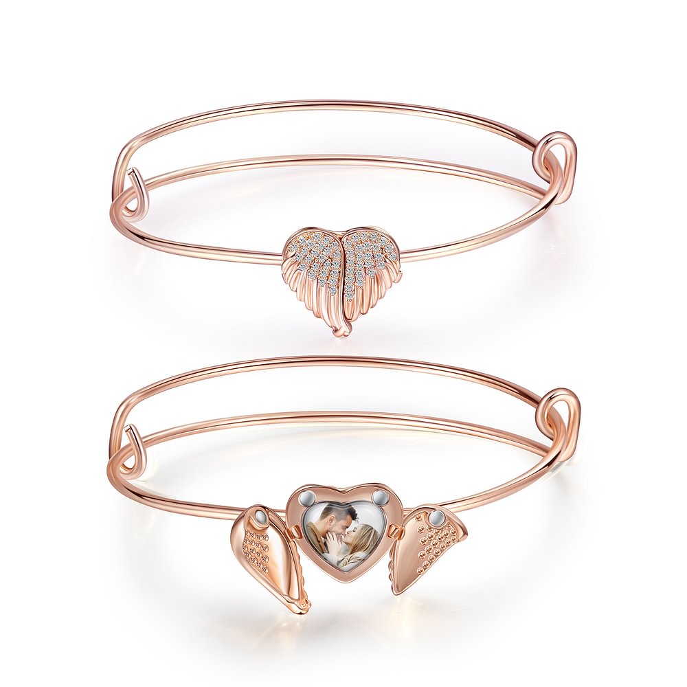 Bracelet Photo Personnalisée avec Cœur Breloque