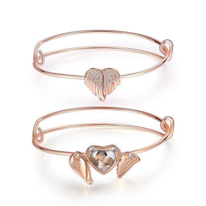 Bracelet Photo Personnalisée avec Cœur Breloque