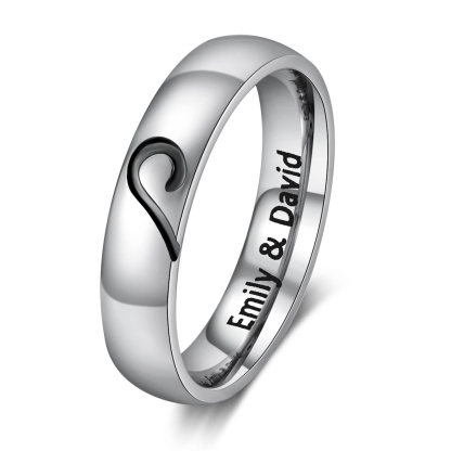 Jessemade FR Bague Couple 2 Prénoms Personnalisés Alliance Bague Homme